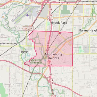 Map of Middleburg Heights