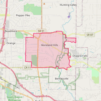 Map of Moreland Hills