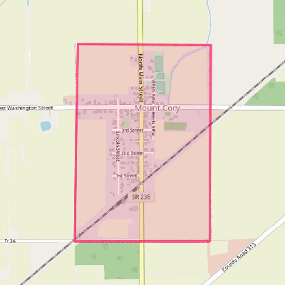 Map of Mount Cory