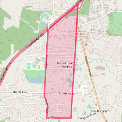 Map of Mount Healthy Heights