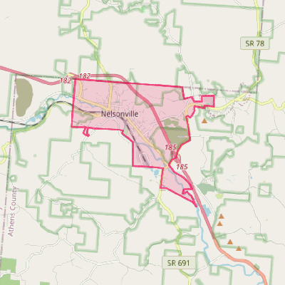 Map of Nelsonville