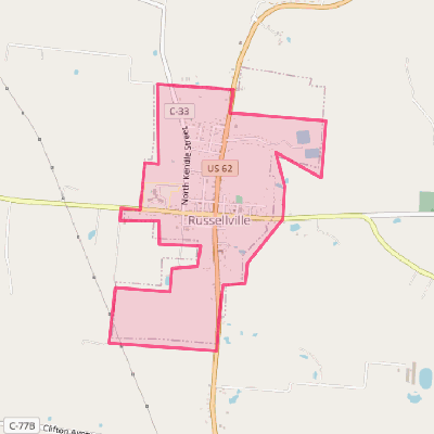 Map of Russellville