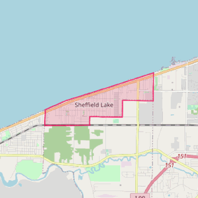 Map of Sheffield Lake