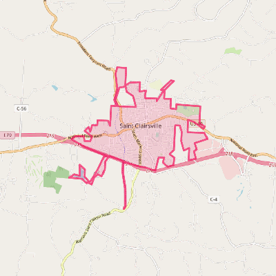 Map of St. Clairsville