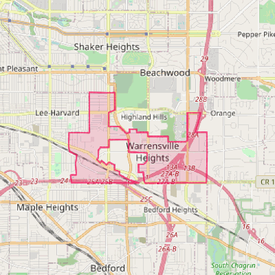 Map of Warrensville Heights