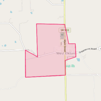 Map of West Elkton