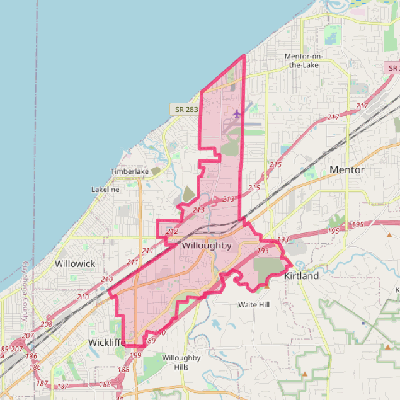 Map of Willoughby