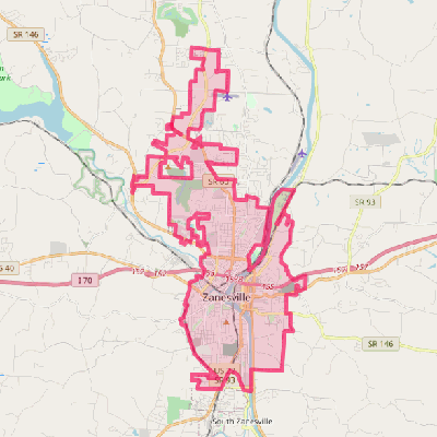 Map of Zanesville