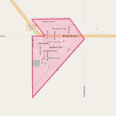 Map of Hardesty