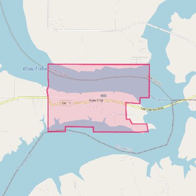 Map of Kaw City