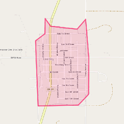 Map of Leedey