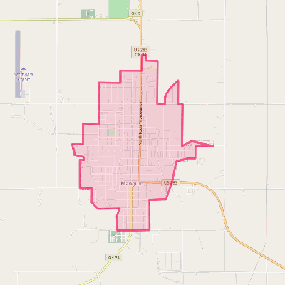 Map of Mangum