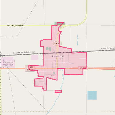 Map of Mooreland
