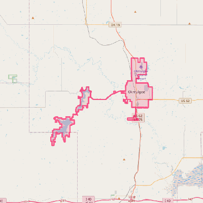 Map of Okmulgee