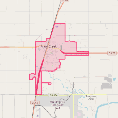 Map of Pryor Creek