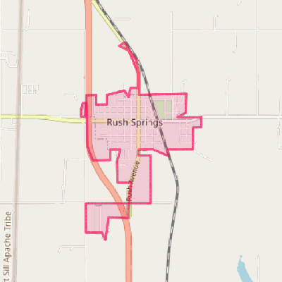 Map of Rush Springs