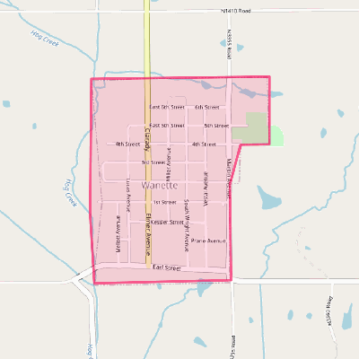 Map of Wanette