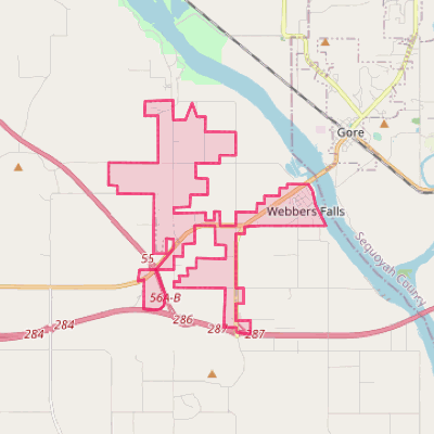 Map of Webbers Falls