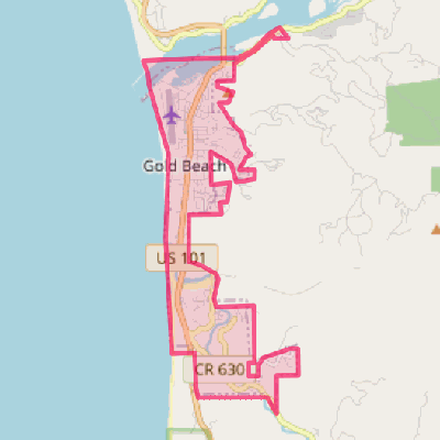 Map of Gold Beach