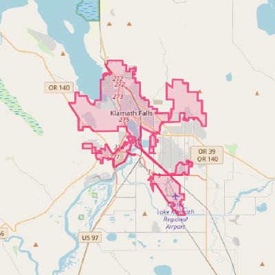 Map of Klamath Falls