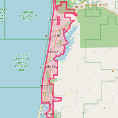 Map of Lincoln City