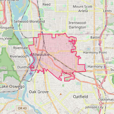 Map of Milwaukie