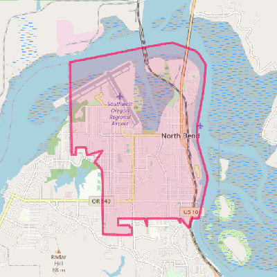 Map of North Bend