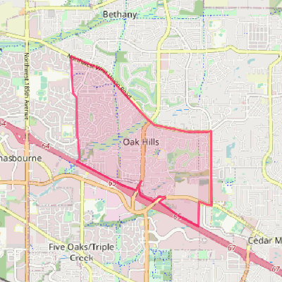 Map of Oak Hills