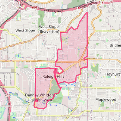 Map of Raleigh Hills