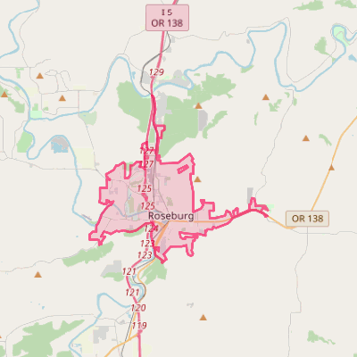 Map of Roseburg