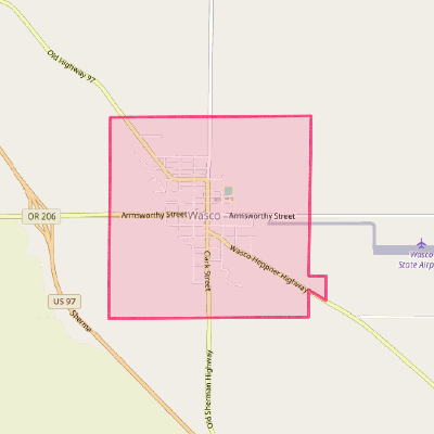 Map of Wasco