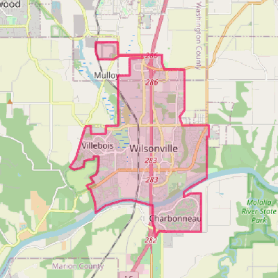 Map of Wilsonville