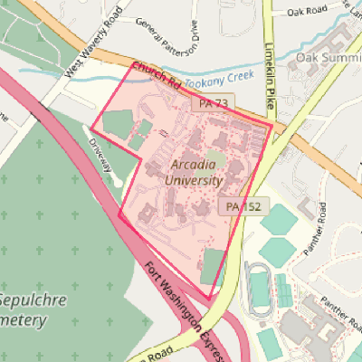 Map of Arcadia University