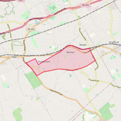 Map of Berwyn