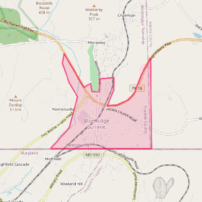 Map of Blue Ridge Summit