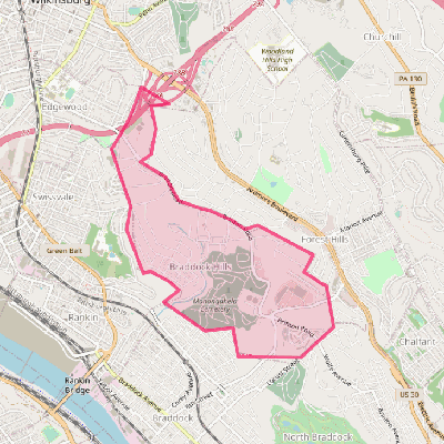 Map of Braddock Hills