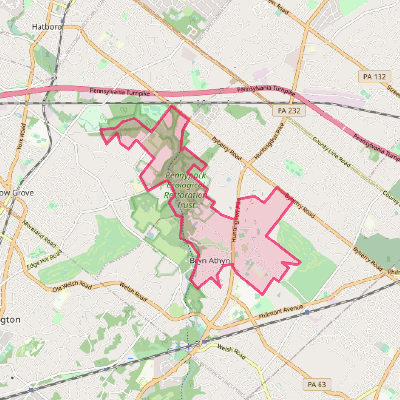 Map of Bryn Athyn