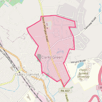 Map of Clarks Green