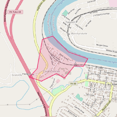 Map of Coal Center