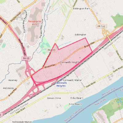 Map of Cornwells Heights