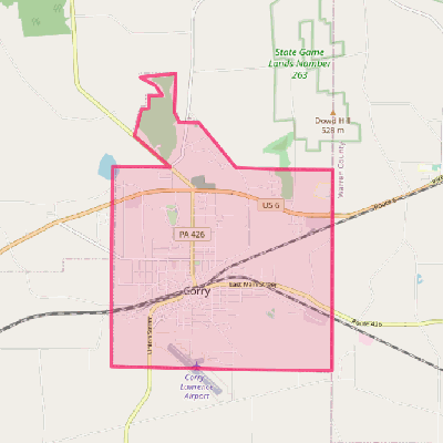 Map of Corry