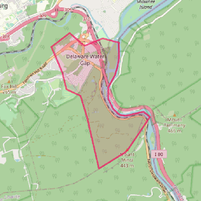 Map of Delaware Water Gap