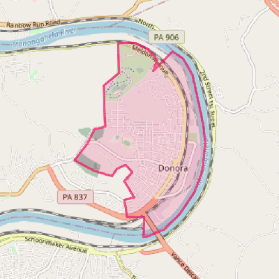 Map of Donora