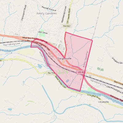 Map of Douglassville