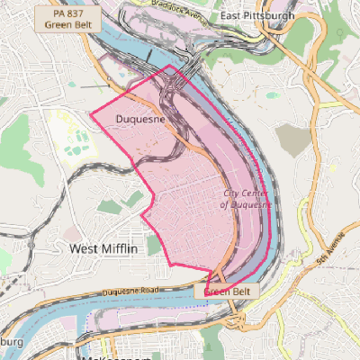 Map of Duquesne