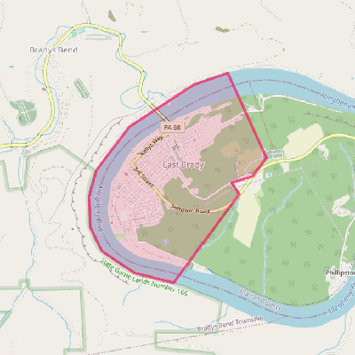 Map of East Brady