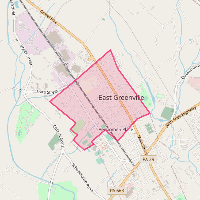 Map of East Greenville