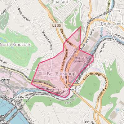 Map of East Pittsburgh