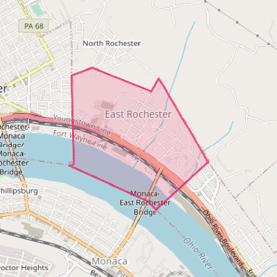 Map of East Rochester