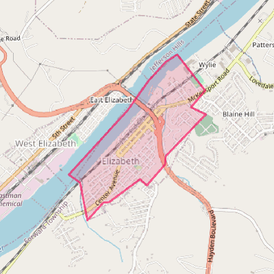 Map of Elizabeth